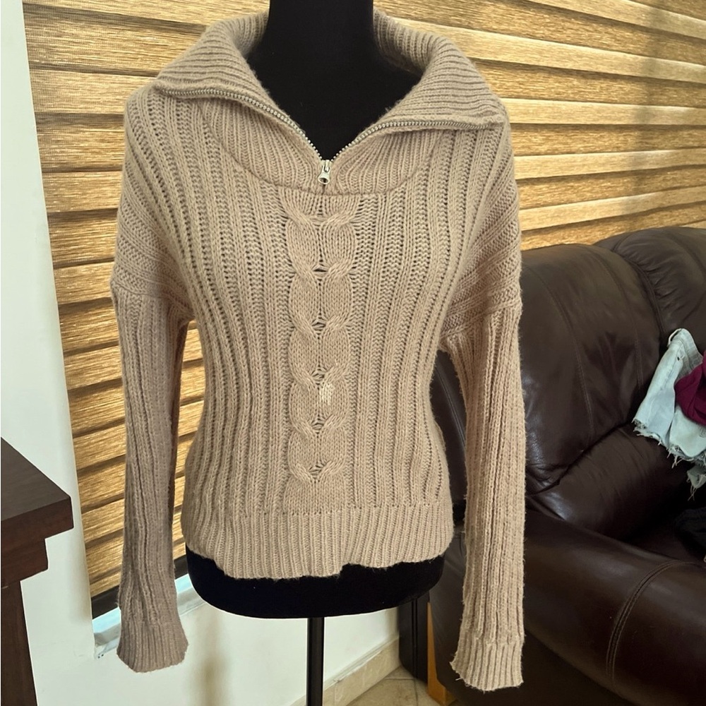 Autumn Brown cable knit sweater